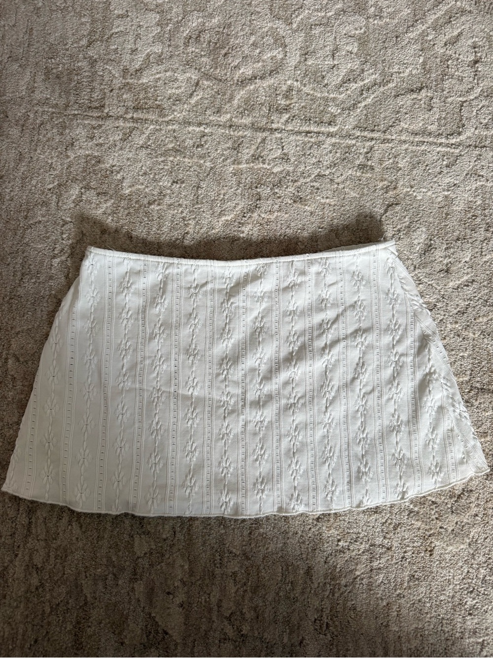 White Eyelet A-Line Mini Skirt